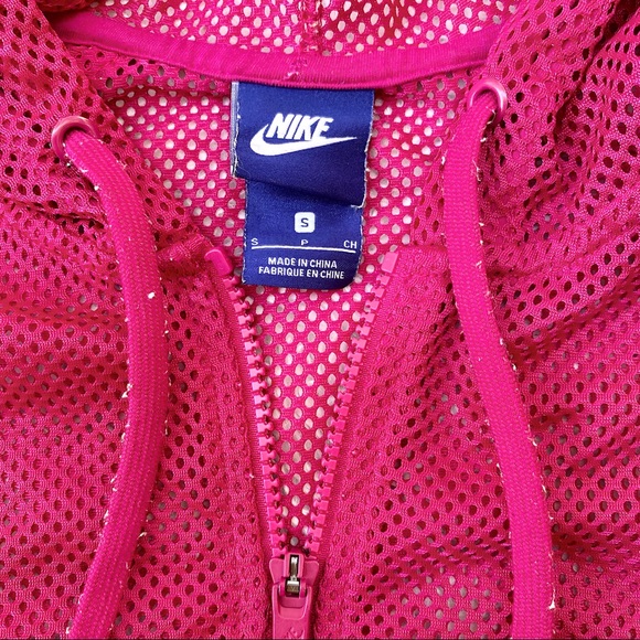 Y2k Pink Nike Mesh Swoosh Arm Logo ZIP Up Hoodie - Picture 4 of 5